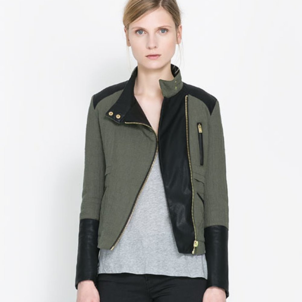 🎉HP🎉ZARA QUILTED CROSSOVER JACKET Military Parka - Picture 1 of 10